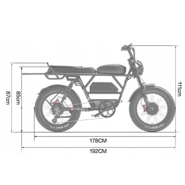 Elcykel - LANKELEISI - X-Black Kinght - 2000W - 48V 45Ah - 48km/h - 280km