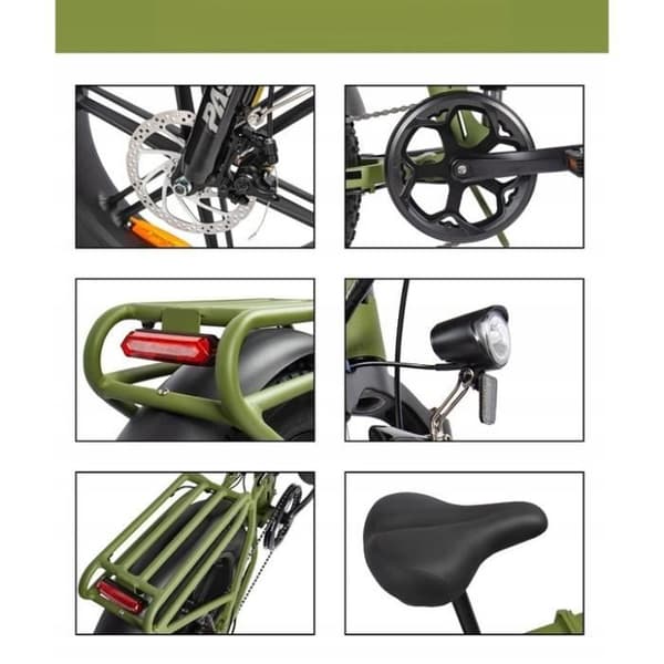Paselec PX6 Elcykel 750W 16AH 48V 45KM-h 90KM Fällbart aluminiumhjul 20" Svart
