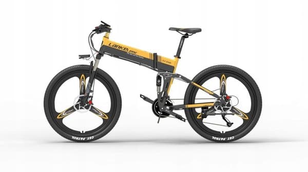 Lankeleisi XT750 Sport Elcykel 14,5ah - 500W - Vuxen - 1 aluminiumhjul 26" gul 500W