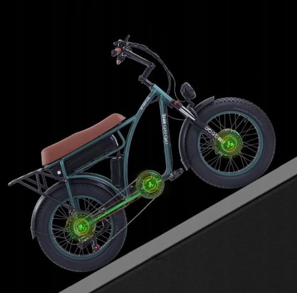 GOGOBEST GF750 PLUS elcykel 50KM/H 80KM aluminiumhjul 20" 2000W 48V 17,5Ah batteri Grönt
