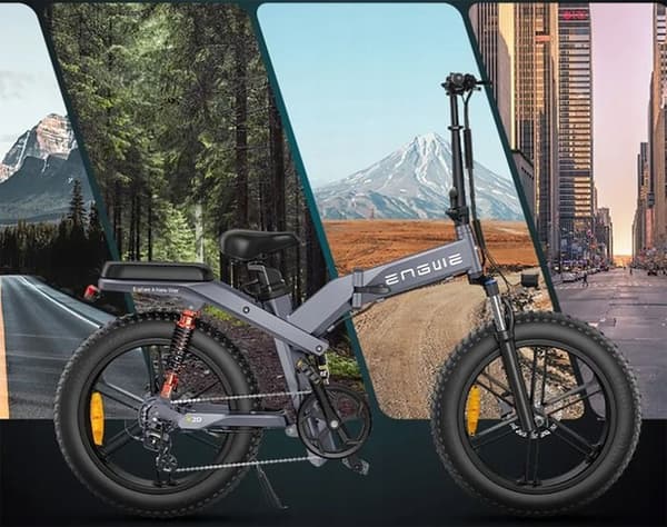 Engwe X20 elcykel M ram aluminiumhjul 24" Grå 1000W Bateria 48V 14,4Ah + 7,8Ah (dubbelbatteriversion)