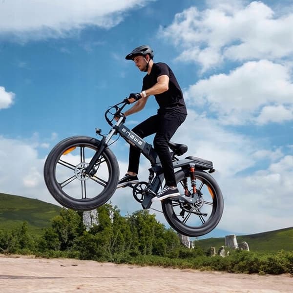 Engwe X20 elcykel M ram aluminiumhjul 24" Grå 1000W Bateria 48V 14,4Ah + 7,8Ah (dubbelbatteriversion)