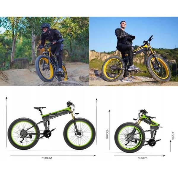 Elcykel - Lankeleisi - XT750 PLUS - 1000W - 17,5Ah - 26 tum - Gul