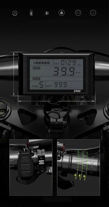 Bezior X-PLUS elcykel, 45KM/H E-cykel bredare ram, aluminium, 26" hjul, 1500W 48V 17,5AH svart-röd