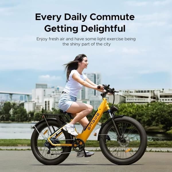 dam elektrisk vtc cykel ENGWE E26 ST 26 tum city fat bike 250W motor Räckvidd 140km dubbelfjädring 48V16AH Gul
