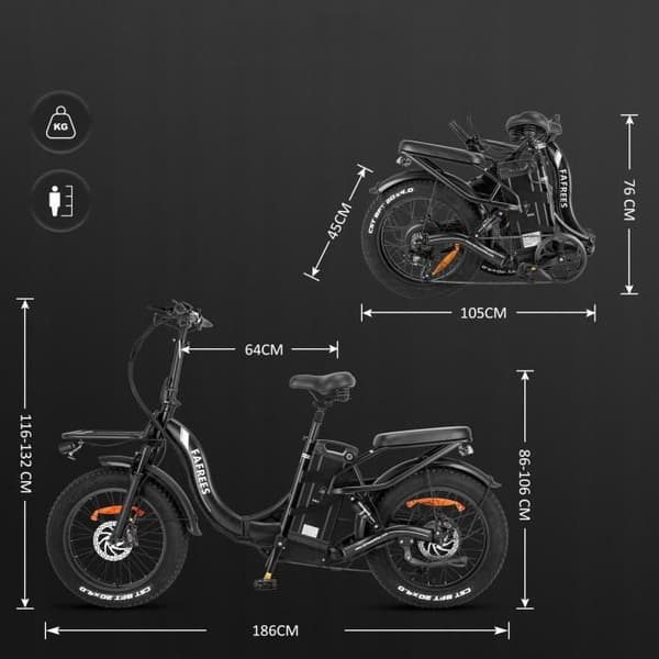 FAFREES F20 X Max Elcykel 750W 30Ah 200KM Samsung batteri för laddning av mobiltelefoner VIT