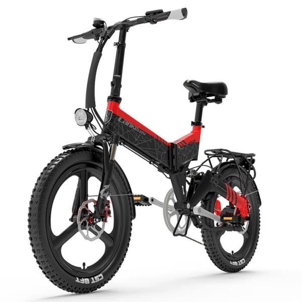 LANKELEISI G650 500W 20" hopfällbar stadselcykel 12,8AH 100KM 31KM-H (röd)