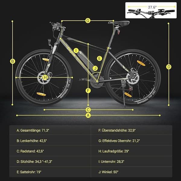Eleglide M1 Plus 29 tums elcykel dam män Elektrisk mountainbike elcykel med avtagbart 36V 12,5Ah batteri, e-cykelkompatibel