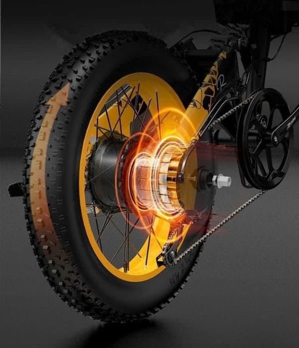 Bezior XF200 elcykel, 1000W elcykelram aluminiumhjul 20 tum 48v 15ah SVART-RÖD