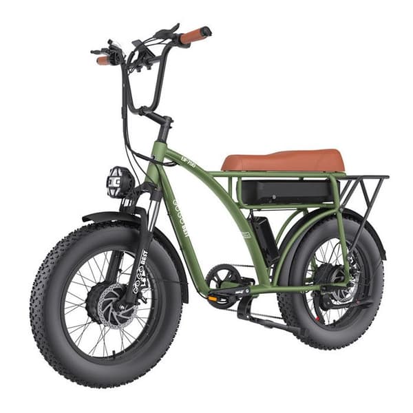 GOGOBEST GF750 elcykel 80KM cykel aluminiumhjul 20" svart 2000W 17.5AH mörkgrön