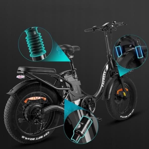 Fällbar elcykel - FAFREES - F20 X Max - 750W - Samsung-batteri 30Ah - Svart