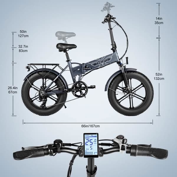 ENGWE EP-2 Pro hopfällbar elcykel - SHIMANO 7 hastigheter - 750W motor - 48V 13AH batteri - orange