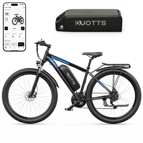 DUOTTS C29 aikuisten off-road sähköpyörä, 750W moottori, 15AH akku, 21 nopeutta, Bluetooth-yhteyssovellus, yksi- ja kaksiakkuvaihtoehtoja. Dual batteries