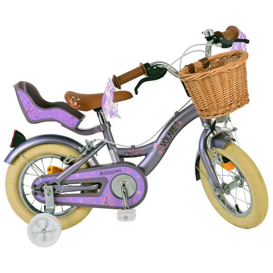 Børnecykel Volare - Blossom 12 Tommer Lilla - Håndbremse