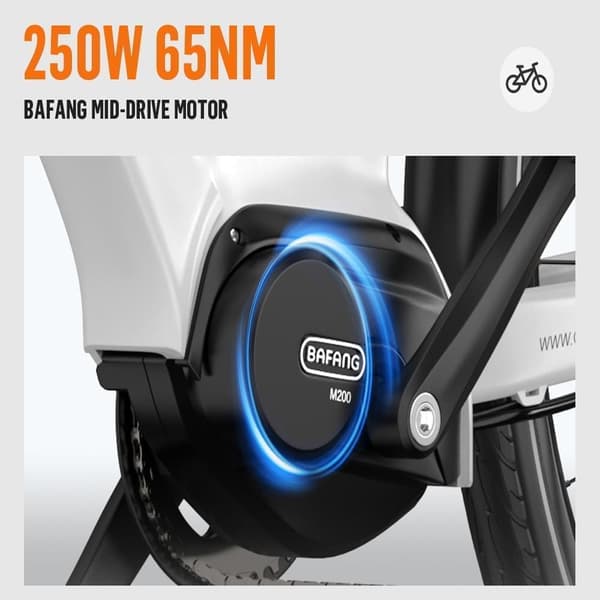 OneSport OT07 kaupunkisähköpyörä, 250W keskelle asennettu Bafang-moottori, 10.4AH akku, 25KM/H, ilman kaasua.