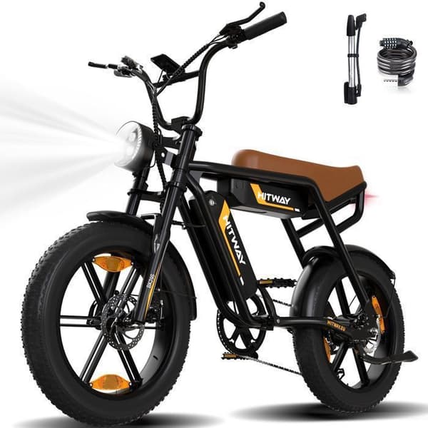 HITWAY 20" elcykel *4.0 stora däck, elektrisk mountainbike elcykel med 48V/13Ah*2 avtagbara batterier, 7 hastigheter 250W LCD-skärm