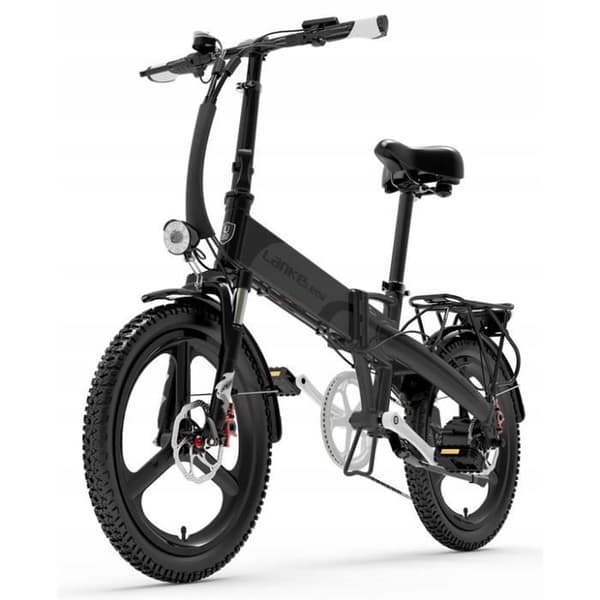 LANKELEISI G660 Vikbar Elcykel 500W 110KM 12,8AH 35Km-h MTB Vikbar Elcykel Svart
