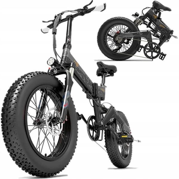 Bezior XF200 elcykel, 1000W elcykelram aluminiumhjul 20 tum 48v 15ah svart