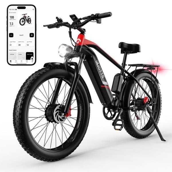 DUOTTS F26 - Elcykel - 26" hjul - 750W*2 Dubbelmotor - 48V/20Ah Samsung-batteri - 7 SHIMANO-hastigheter - Med app