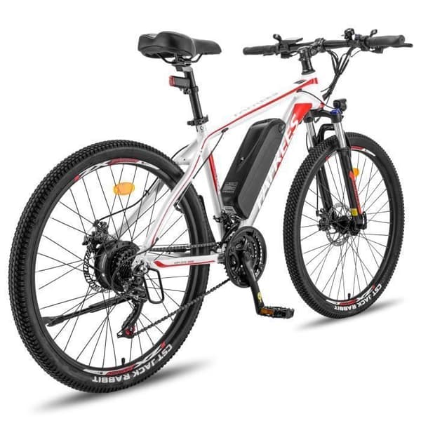 Fafrees Hailong One 26 tum elcykel Räckvidd 55km Främre stötdämpare Shimano 21 speeds Batteri 36V13Ah vit
