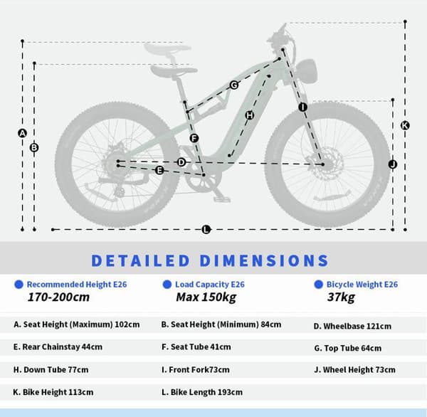Elcykel DUOTTS E26 Bafang Motor 750W Batteri 48V20Ah 55km/h 26" hjul hydrauliska skivbromsar-APPLIKATION
