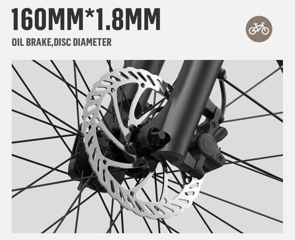 27,5" elcykel - ONESPORT OT07 - BAFANG 250W motor 36V/10,4AH batteri, hydraulisk broms, Shimano 7 hastigheter, 90 km räckvidd, Svart