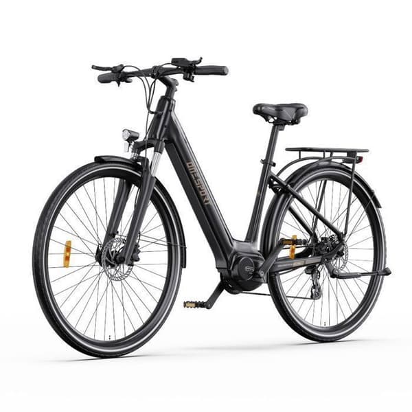 27,5" elcykel - ONESPORT OT07 - BAFANG 250W motor 36V/10,4AH batteri, hydraulisk broms, Shimano 7 hastigheter, 90 km räckvidd, Svart