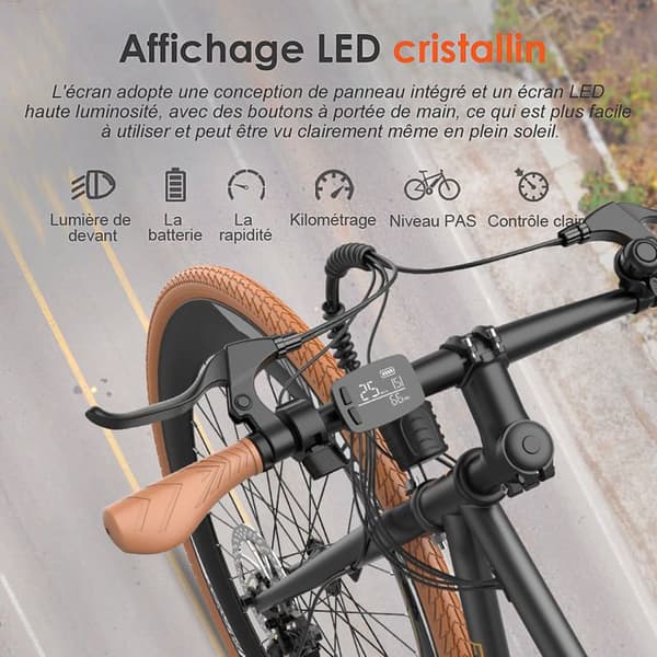 Fafrees F1 elektrisk landsvägscykel, 250W motor, 10Ah batteri, 700C*38C däck, svart