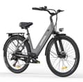Miniatyrbild 1 av 6: HILLMILES Milecity 1 - Elcykel 26" - Motor 250W - Avtagbart Batteri 36V 13Ah - Räckvidd 100km - Shimano 7 växlar, Grå