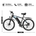 Miniatyrbild 2 av 4: EVERCROSS TECH Elcykel 26" EK15 - Detachable battery 36V 12Ah Motor 250W 7-växlar Dubbel skivbroms Vuxen - Svart Blå