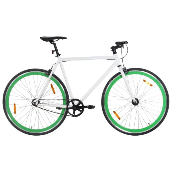 Fixed gear cykel vit och grön 700c 51 cm
