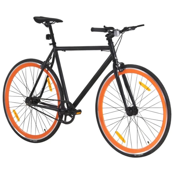 Fixed gear cykel svart och orange 700c 59 cm