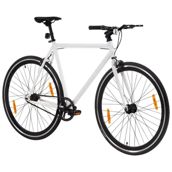 Fixed gear cykel vit och svart 700c 59 cm