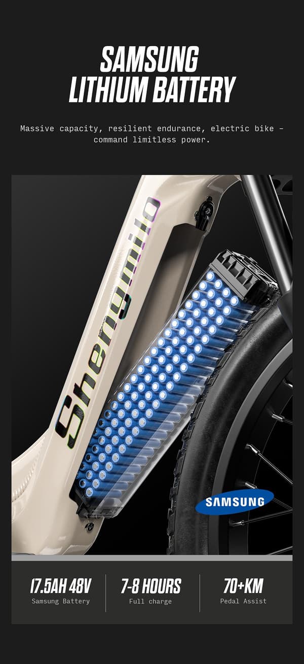 Sähköinen maastopyörä Shengmilo S700 2000W Dual Motor 48V 17.5Ah Samsung Lithium Akku 48KM/H Sähköpyörän leveä rengas 26 tuuman sähköpyörä