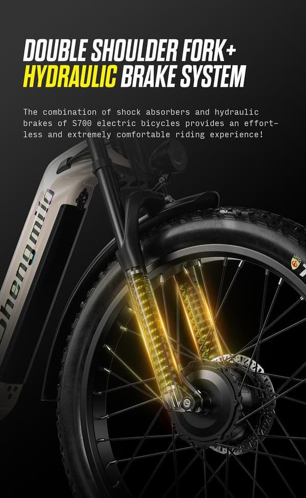 Sähköinen maastopyörä Shengmilo S700 2000W Dual Motor 48V 17.5Ah Samsung Lithium Akku 48KM/H Sähköpyörän leveä rengas 26 tuuman sähköpyörä