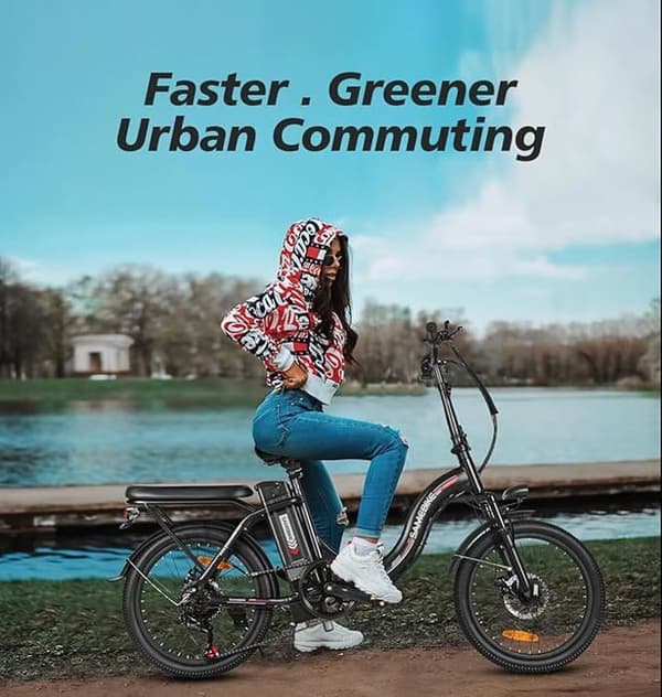 SAMEBIKE CY20-FT-BK 250W E-Bike 20 Inch Fat Tire Folding Bike 36 V/13 Ah batteri, maximal räckvidd upp till 60-110 km, Off-Road Mountain,