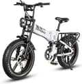 Miniatyrbild 1 av 6: SAMEBIKE Samebike RS-A02-IT-WH 48V 17AH Fat Tire E-Bike 20 x 4,0 tum, hopfällbar elcykel, Mountain Beach Snow Ebike