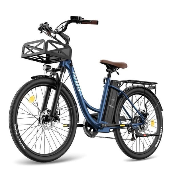 Fafrees F26 Hållbar elcykel 26 tum, 36V 20,3Ah, 250W 25km/h, City E-Bike Räckvidd 80-200 km, Last 120kg blå