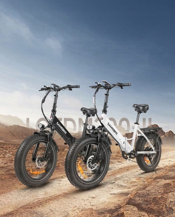 SAMEBIKE 20 Inch E-Bike LOTDM200-II-FT-WH, 48V 13Ah avtagbart batteri, Max. upp till 120 km,