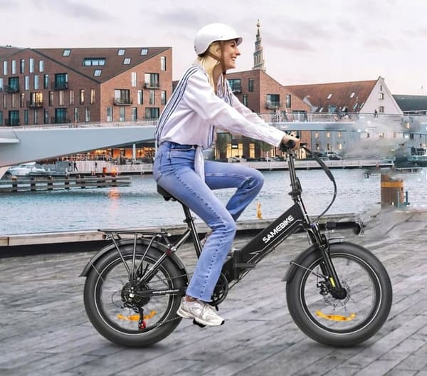 SAMEBIKE 20 Inch E-Bike LOTDM200-II-FT-BK, 48V 13Ah avtagbart batteri, Max. upp till 120 km,