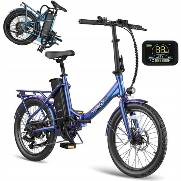 Fafrees F20 Lasting Aurora Purple E-Bike Folding 20 Inch med batteri 36V 18,2A, 250W 25 km/h SHIMANO 7