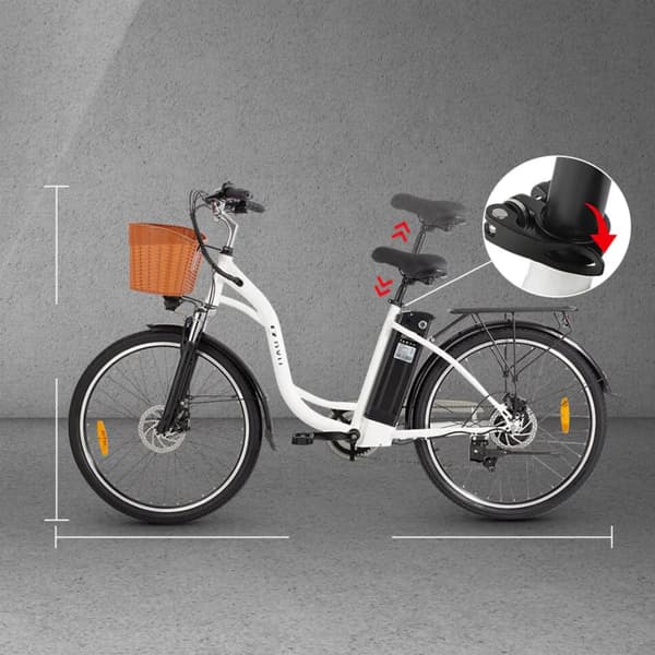 DYU C6 26'' elcykel i stegstil 250W motor 12,5AH batteri 25KM/H 26*2,215 däck 6 hastigheter