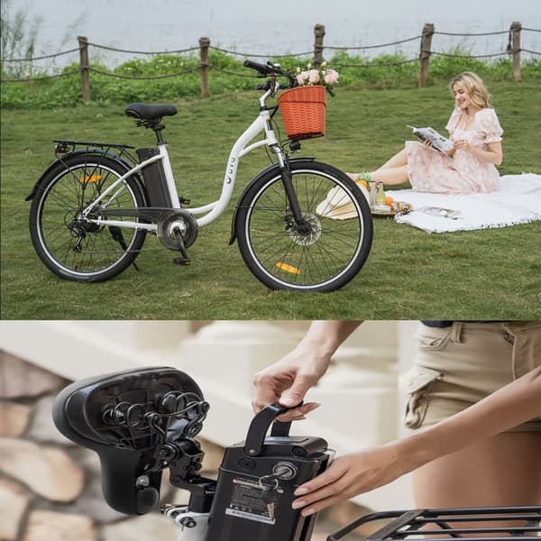 DYU C6 26'' elcykel i stegstil 250W motor 12,5AH batteri 25KM/H 26*2,215 däck 6 hastigheter