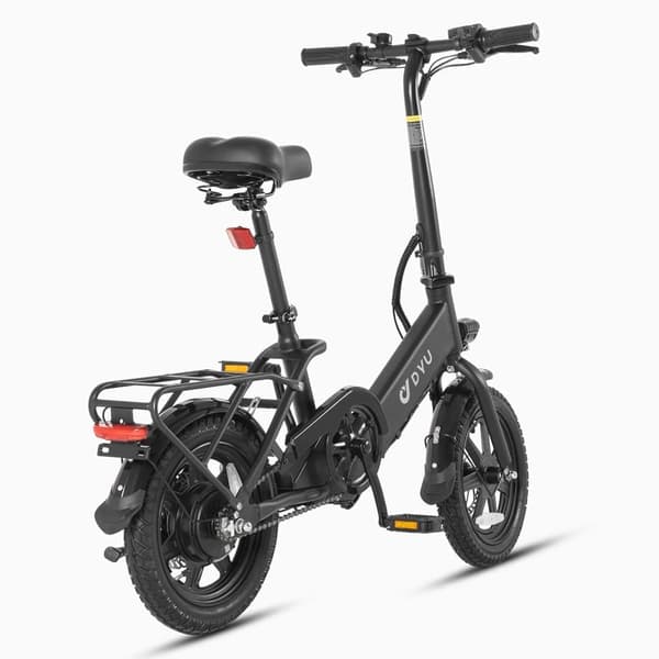 DYU C3 14'' folde elcykel med 250W motor og 7,5AH batteri, pedalstøttet rækkevidde op til 34KM.
