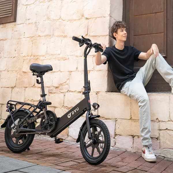 DYU C3 14'' folde elcykel med 250W motor og 7,5AH batteri, pedalstøttet rækkevidde op til 34KM.