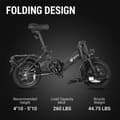 Miniatyrbillede 8 af 11: DYU C3 14'' folde elcykel med 250W motor og 7,5AH batteri, pedalstøttet rækkevidde op til 34KM.