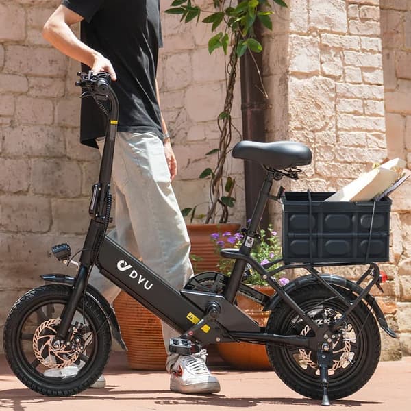 DYU C3 14'' folde elcykel med 250W motor og 7,5AH batteri, pedalstøttet rækkevidde op til 34KM.