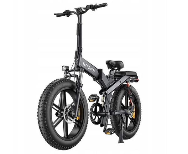 Engwe X20 elcykel M ram aluminiumhjul 24" svart 1000W Bateria 48V 14,4Ah + 7,8Ah (dubbelbatteriversion)