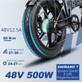 Miniatyrbild 3 av 6: ENGWE EP-2 BOOST - Fällbar Elcykel 20" - Avtagbart batteri 48V 13Ah - Räckvidd 100km - Shimano 7 växlar - Fatbike, Grå