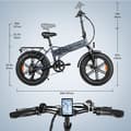 Miniatyrbild 2 av 6: ENGWE EP-2 BOOST - Fällbar Elcykel 20" - Avtagbart batteri 48V 13Ah - Räckvidd 100km - Shimano 7 växlar - Fatbike, Grå
